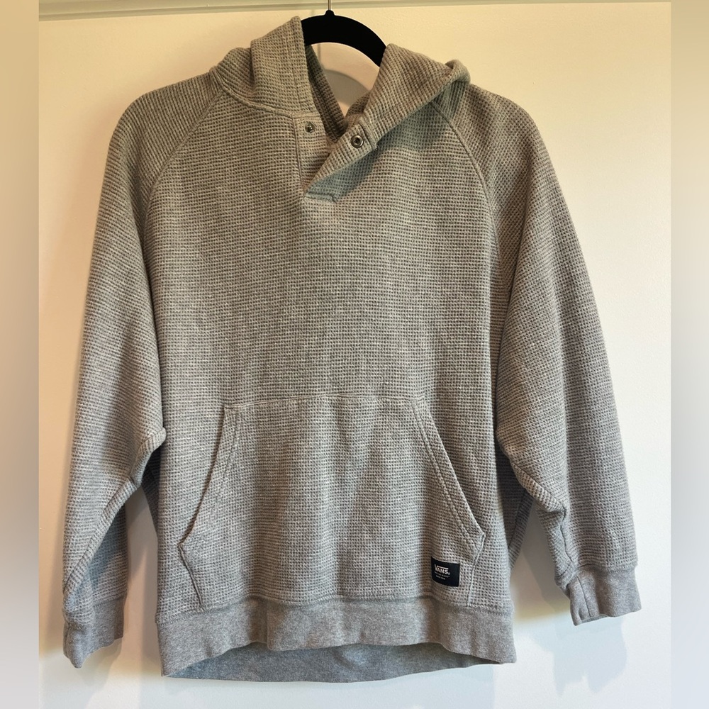 VANS Boys Gray Waffle Knit Sweater size XL